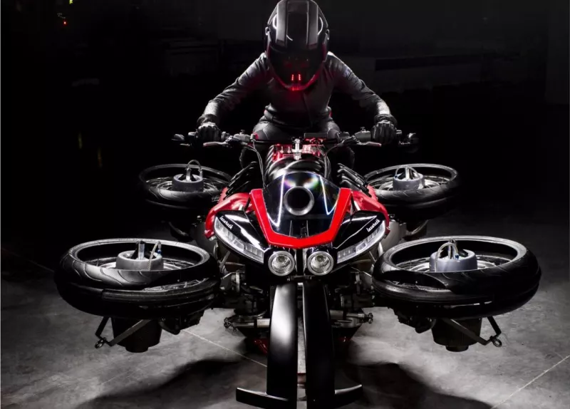 Lazareth's flying motorcycle - "La Moto Volante"